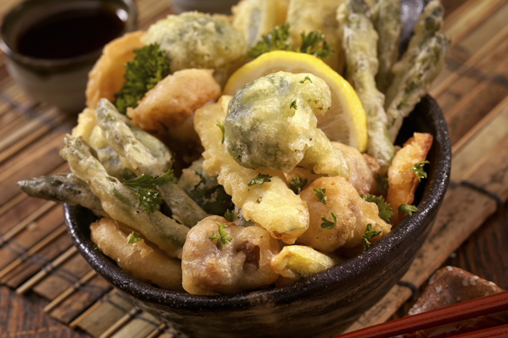 Beer-Batter Tempura Vegetables with Ginger Sauce
