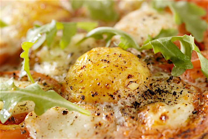 Breakfast Egg Margherita Pizza