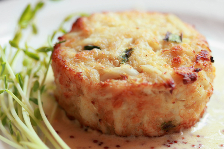 Crab Cakes with Cracked Mustard Sauce