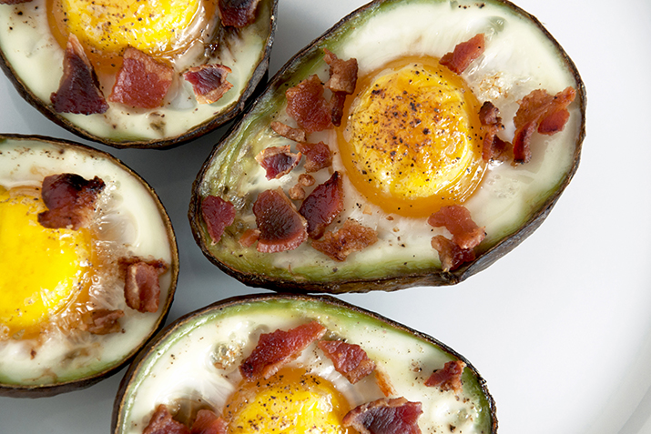 Eggs Baked in Avocado with Bacon