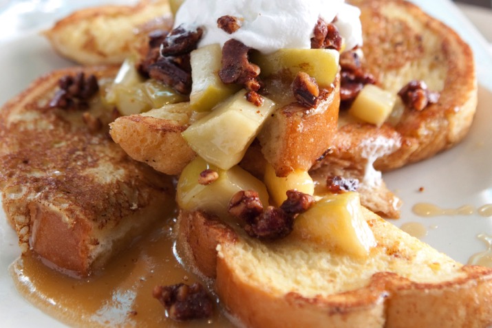 French Toast with Warm Apple Pecan Compote