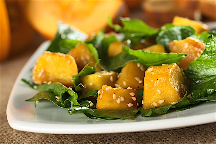 Ginger Miso Dressing with Squash & Spinach Salad