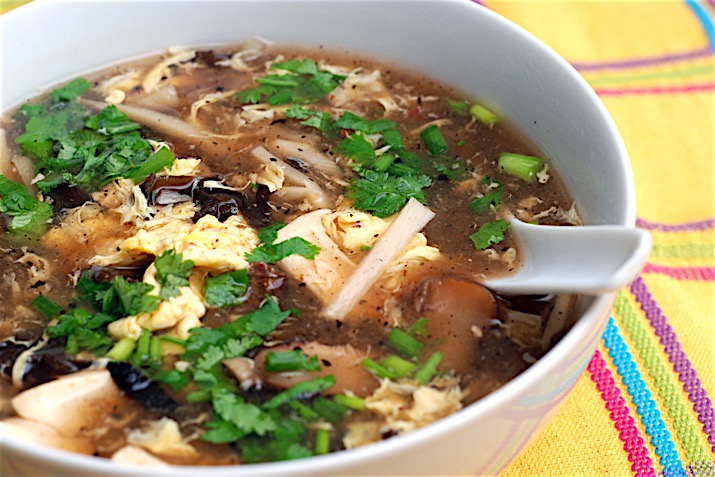 Hot and Sour Soup with Shiitakes and Eggs