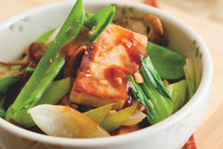 Miso-Sriracha Tofu with Bok Choy