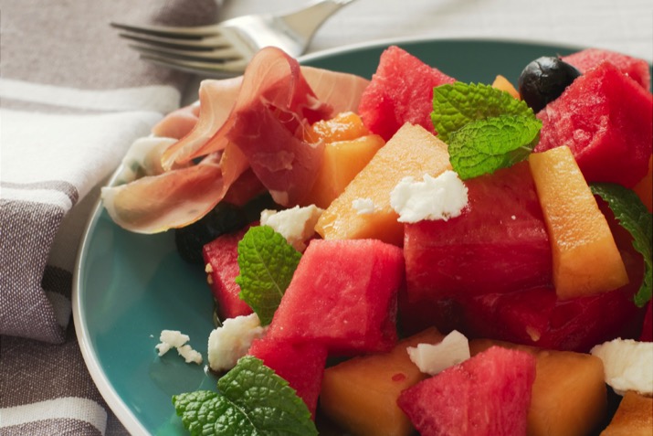 Summer Melon Salad with Mint and Prosciutto