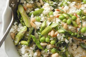 Cauliflower_Couscous_with_Asparagus_and_Peas