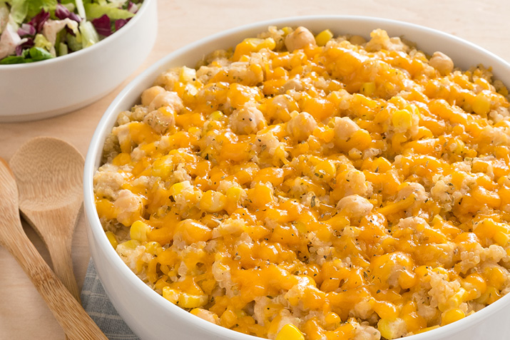 Quinoa, Squash and Cheddar Casserole