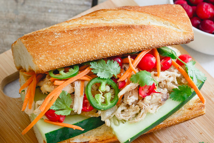 Turkey Banh Mi with Quick-Pickled Cranberries