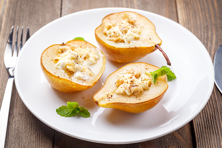 Gorgonzola Stuffed Pears