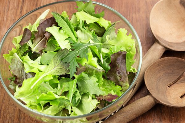 Bowl of fresh spring greens