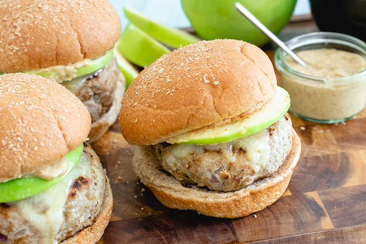 Apple Cheddar Turkey Burgers