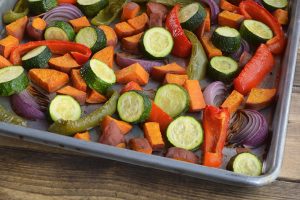 Mediterranean Roasted Vegetables on a sheet pan