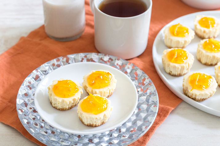 Lemon Cheesecake Bites in paper mini muffin paper liners