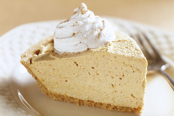 Pumpkin Ice Cream Pie Slice with Whipped Cream