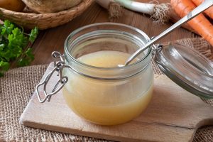 Vegetable Stock in a small jar