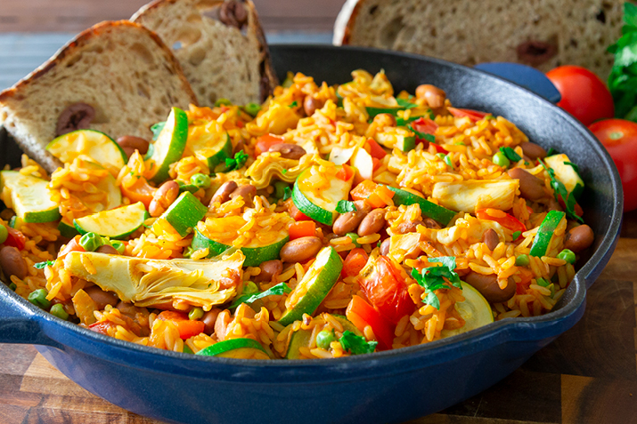White Bean and Vegetable Paella