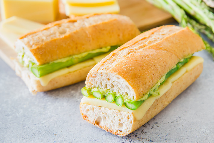 Grilled Asparagus and Gruyere Subs
