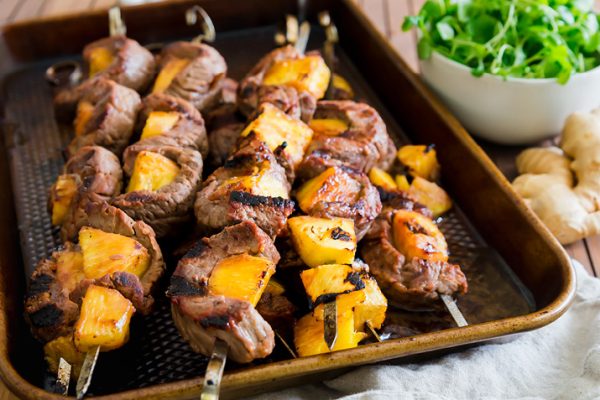 Teriyaki and Pineapple Beef Skewers