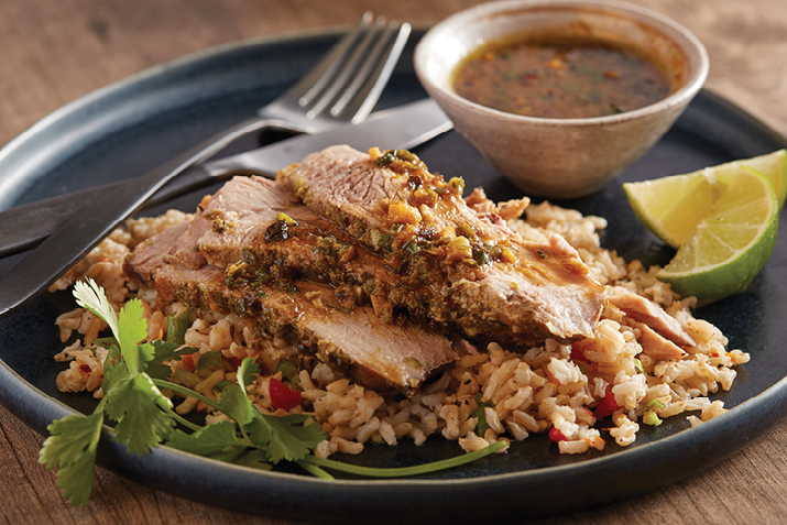 Citrus-Chile Pork with Herb Sauce