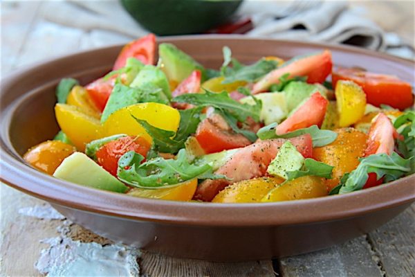 Arugula_with_Tomatoes_and_Avocados_in_Lime_Vinaigrette_0