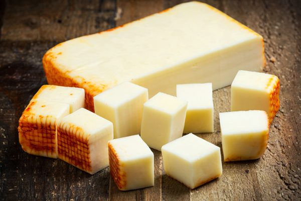 Muenster Cheese Block and Cubes