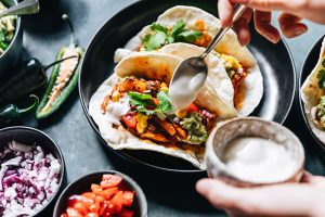Vegan Tacos Being Made