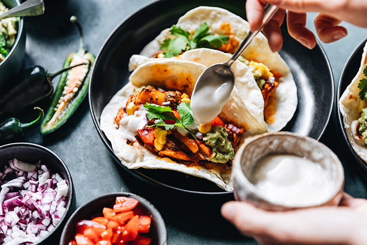 Vegan Tacos Being Made