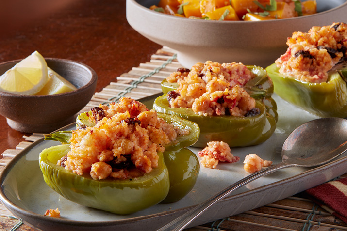 Meatless Moroccan Stuffed Peppers