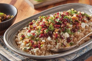 Rice with Feta and Cranberry Mint Relish