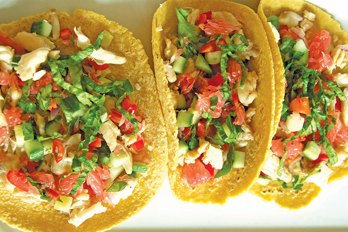 Fish Tacos with Grapefruit Salsa