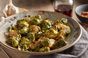 Maple Balsamic Roasted Brussels Sprouts